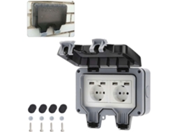 Tomada elétrica à prova d'água IP66 com tomada dupla e USB