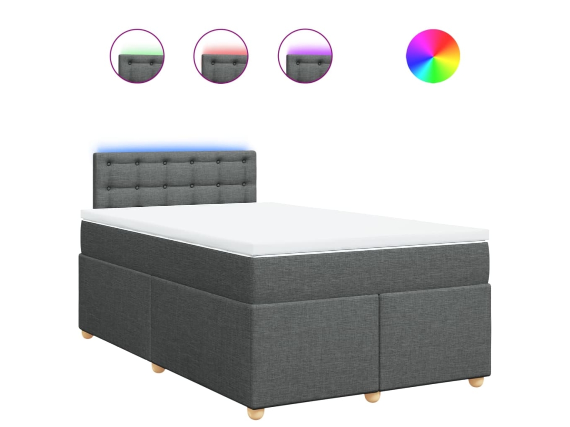 Box Spring Bed, Box Spring Beds Vidaxl Cinzeto Tecido (120 X 190 Cm)