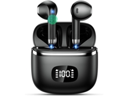 Auscultadores Bluetooth Graves 5.3 40h Reprodução Led Microfone Cancelamento Ruído IPX6 JIAPEI
