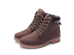 2026 zapatos Martin Mujer com Salto Plano e Calcanhar Quadrado, Palmilha e Forro de Pelos, Fecho com Cordões, Altura do Tornozelo 12cm