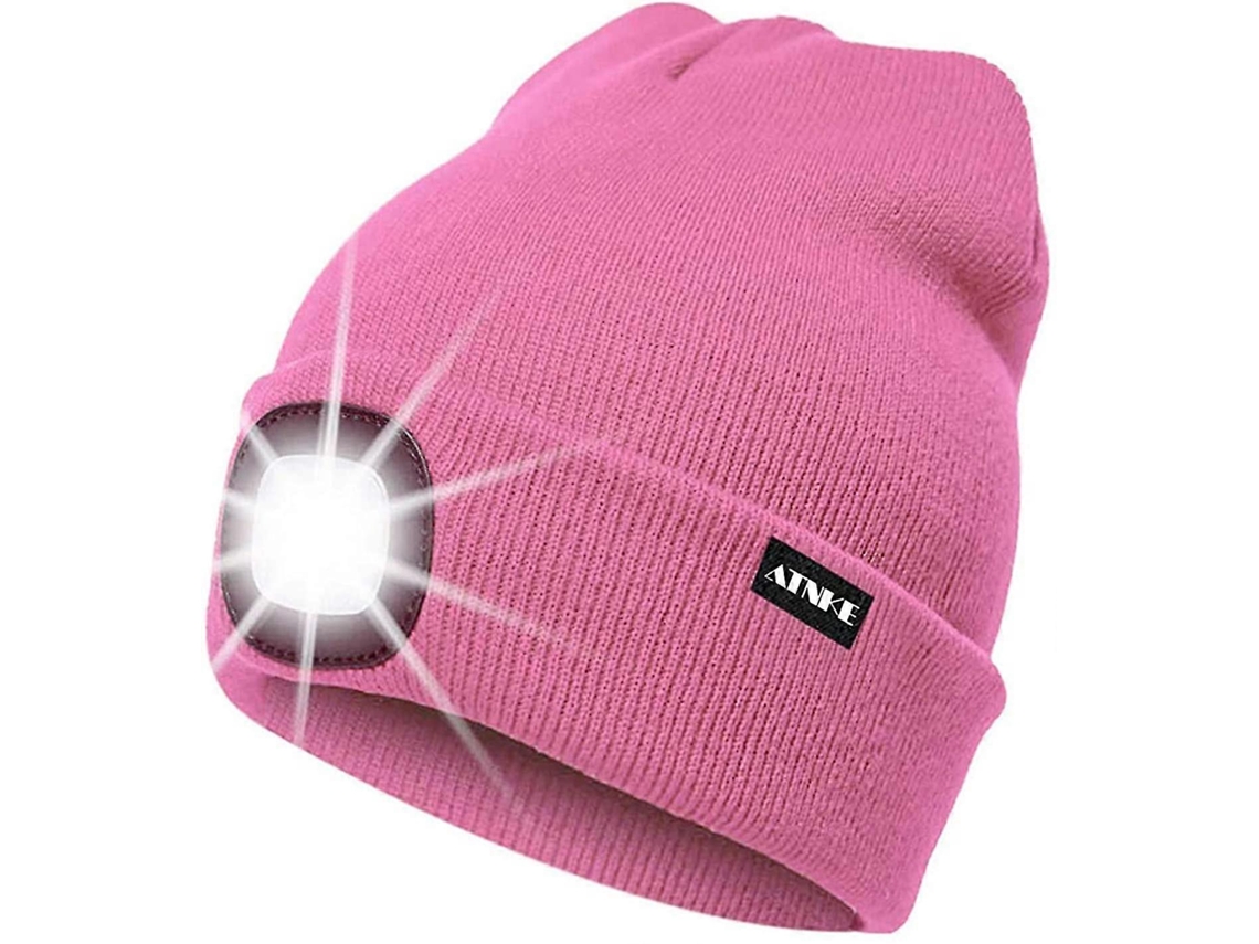 Rebe-gorro Com Luz Recarregável Para Correr Gorro Ultra Brilhante 4 Led Impermeável Lanterna Frontal Rosado