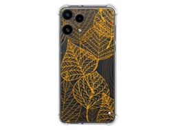 Capa Tumundosmartphone Transparente De Silicone À Prova De Choque Para Nothing Phone 3a Lite 5g Com Estampa De Folha