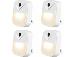 Interruptor De Luz Inteligente Com Luz Noturna, Pacote Com 4 Unidades, Luzes De Parede Com Acendimento/desligamento Automático Para Corredores