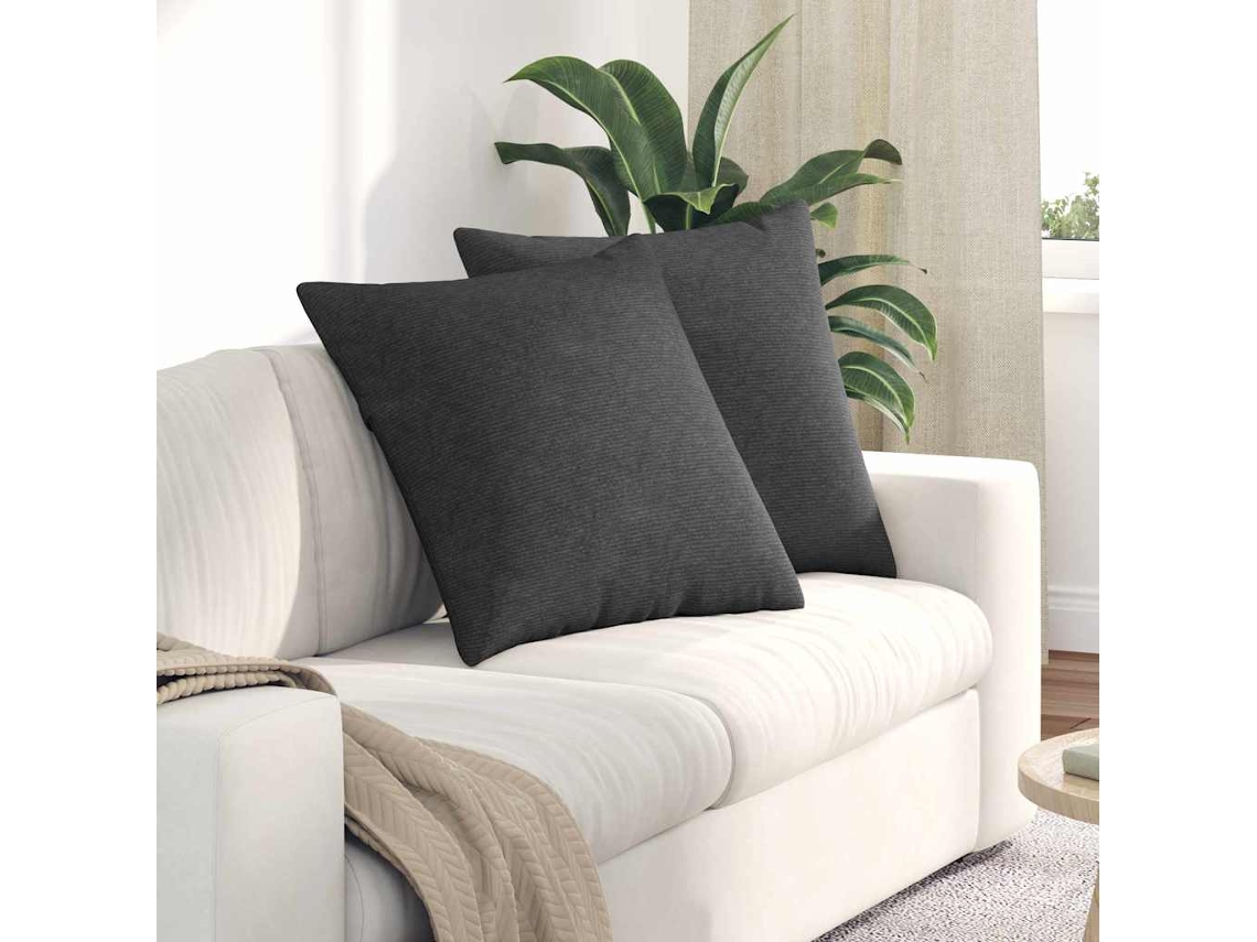 Vidaxl Travesseiros De Sofá 2 Pcs Cinza Escuro 80 X 80 Cm