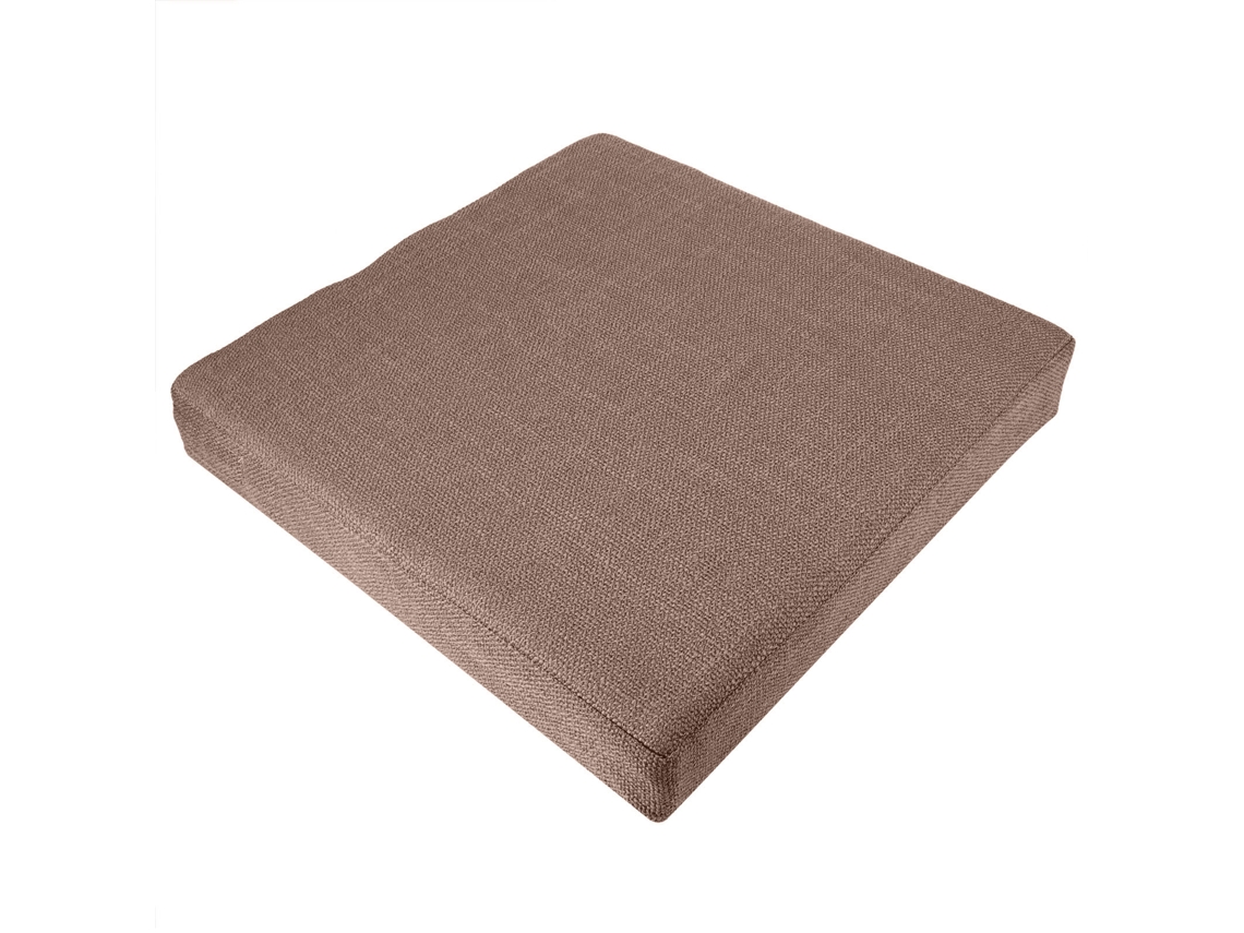 Almofada de Chão Primerox para ioga e meditação linho lavável 40x40x6cm café