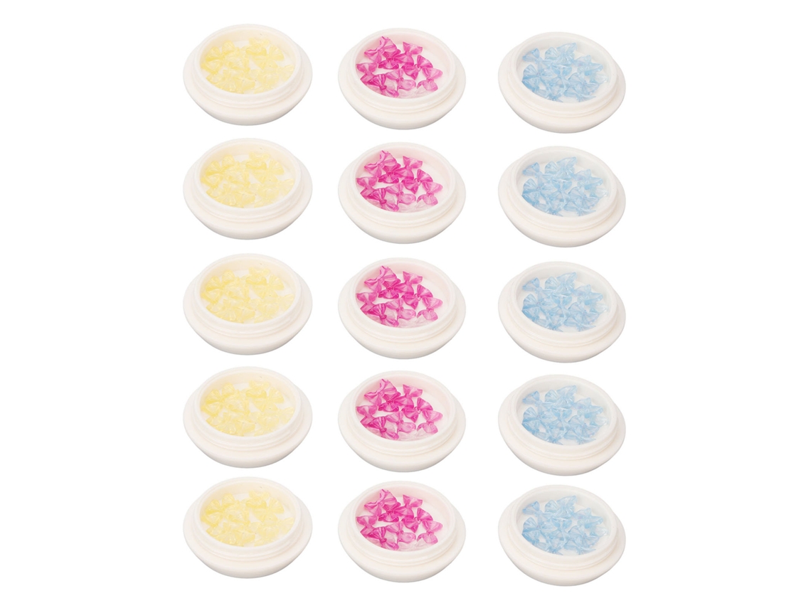 5 Pacotes De Laço De Resina Para Unhas Com Glitter Três Cores Mudança De Cor Acessórios Diy Manicure Bonitos Portáteis
