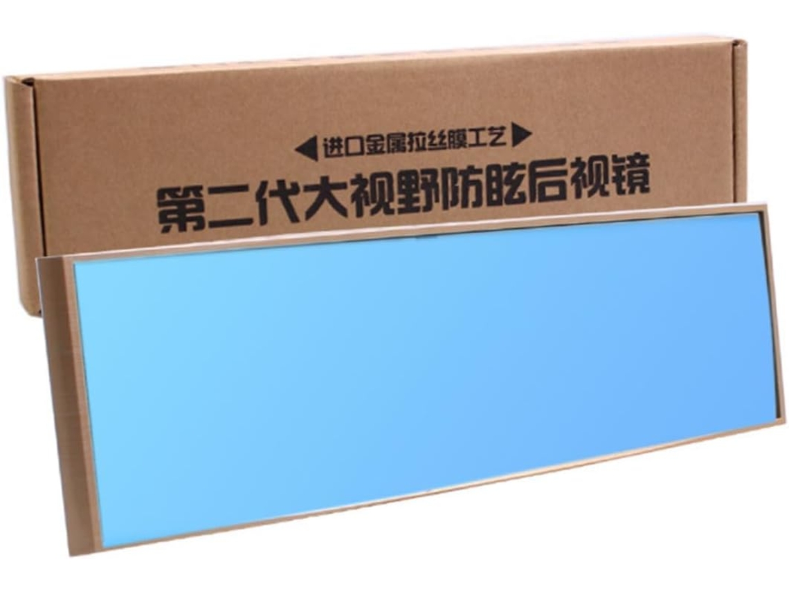 Espelho retrovisor interno automotivo curvo de 280 mm com proteção antirreflexo