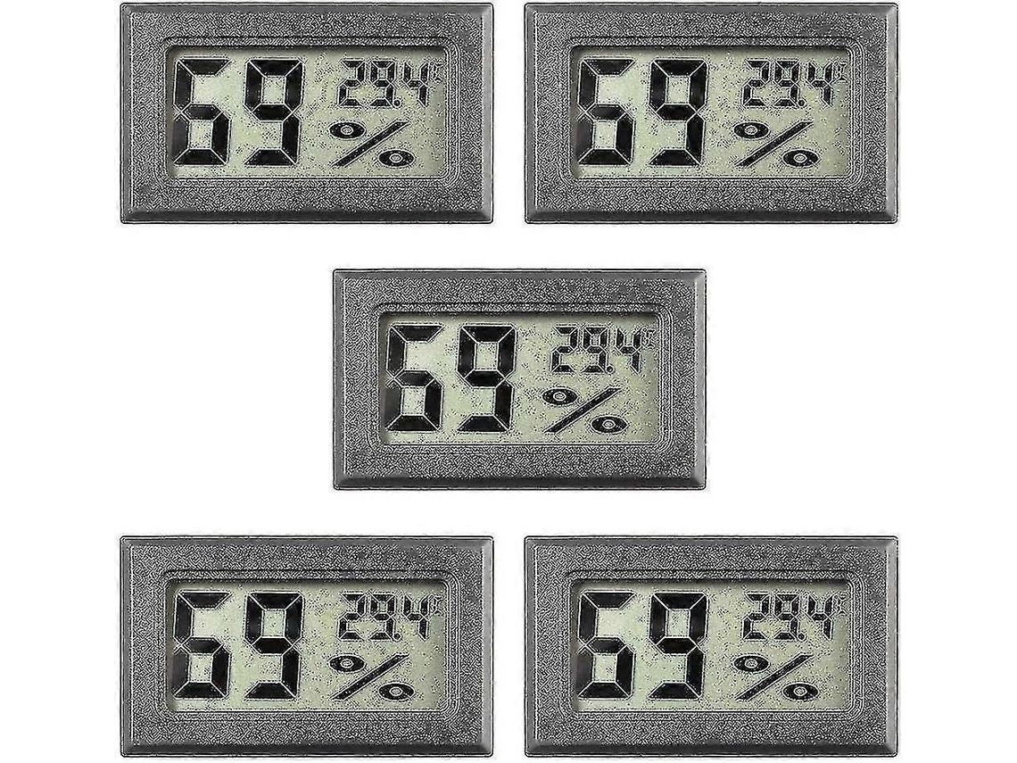 Lurelia Termohigrómetro Kit 5 Unid., Digital, Ecrã Lcd, Interior/exterior