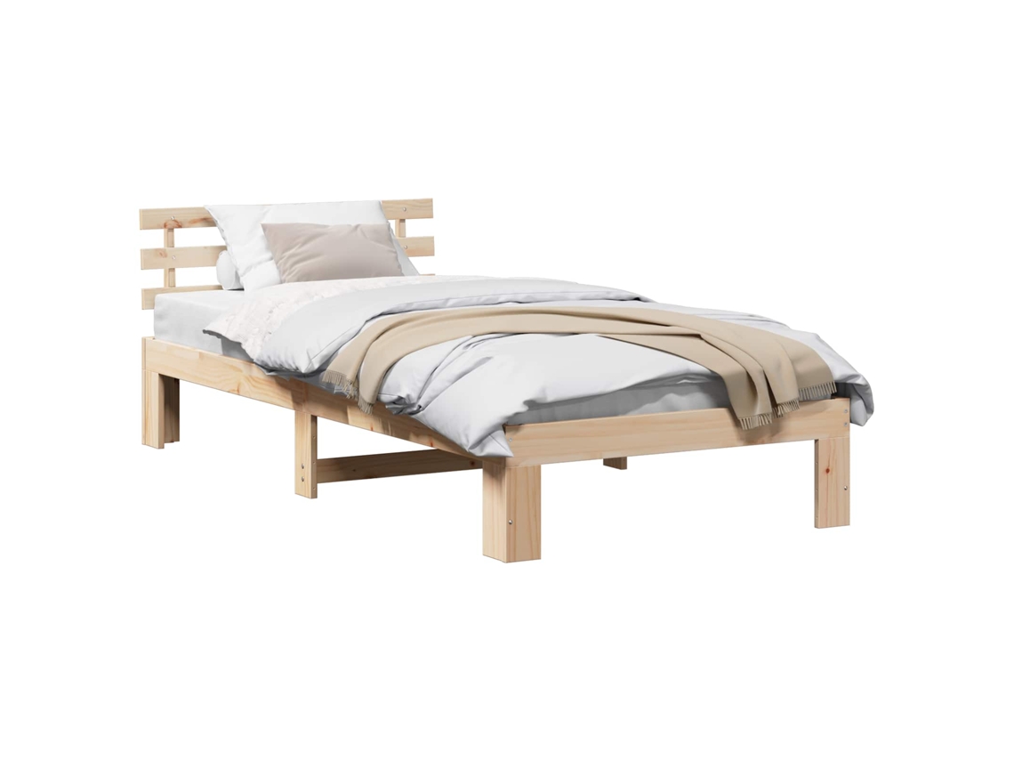 Estrutura da Cama com Cabeceira Natural 100 X 200 Cm MAISON EXCLUSIVE