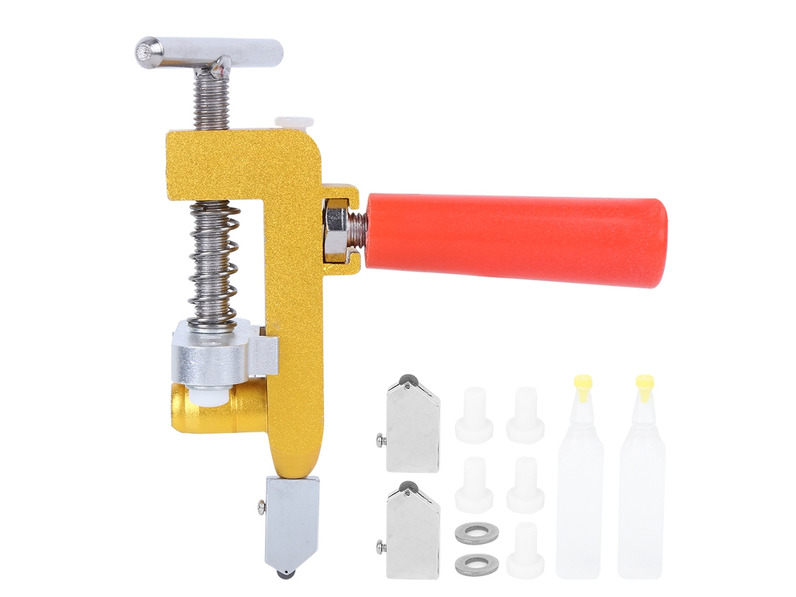 Cortador de Vidro com Óleo, Liga Metálica, Manchete Anti derrapante, Ferramenta de Corte para Processamento Profundo de Vidro (plan A1)