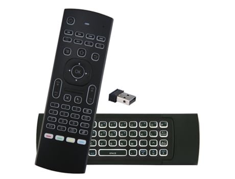 CP Mx3-Ml Universal Smart Tv / Pc Remoto Sem Fio com Teclado / Controle Remoto Ir / Luz Led / Usb Preto