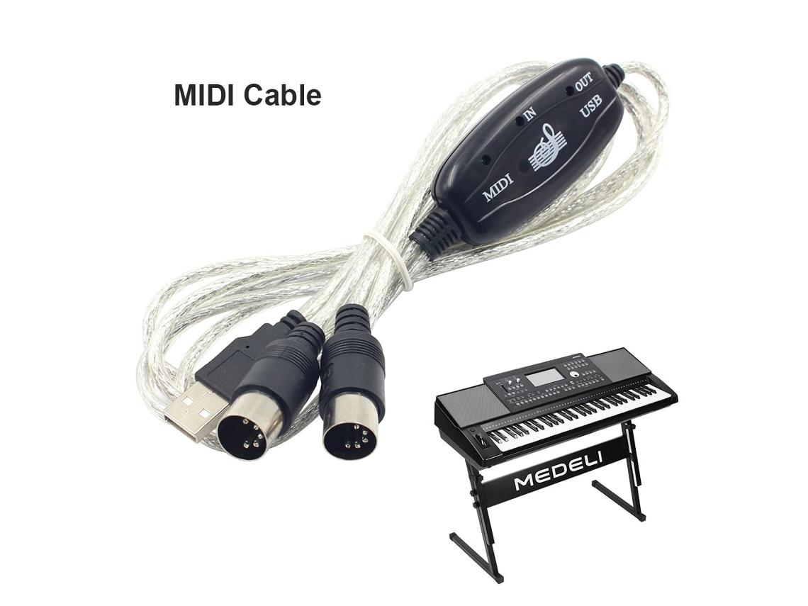 Lurelia Cabo Usb Midi, Interface Para Teclados, Pianos E Sintetizadores, Pc E Computador