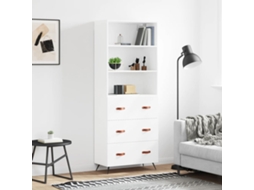 Vidaxl Armário Alto 69,5x34x180 Cm Derivados De Madeira Branco