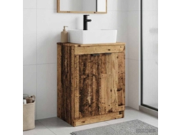 Vidaxl Gabinete De Banheiro Com Pia Madeira Antiga 54 X 35 X 83 Cm