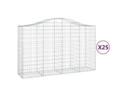 Gabion Basket, Gabion Baskets Vidaxl Prateado Ferro (200 X 50 X 120/140 Cm)