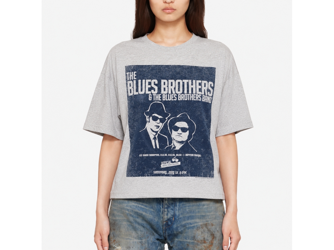 Rockinstone The Blues Brothers Movie Blues Poster Gray Adult T-shirt Size:xl