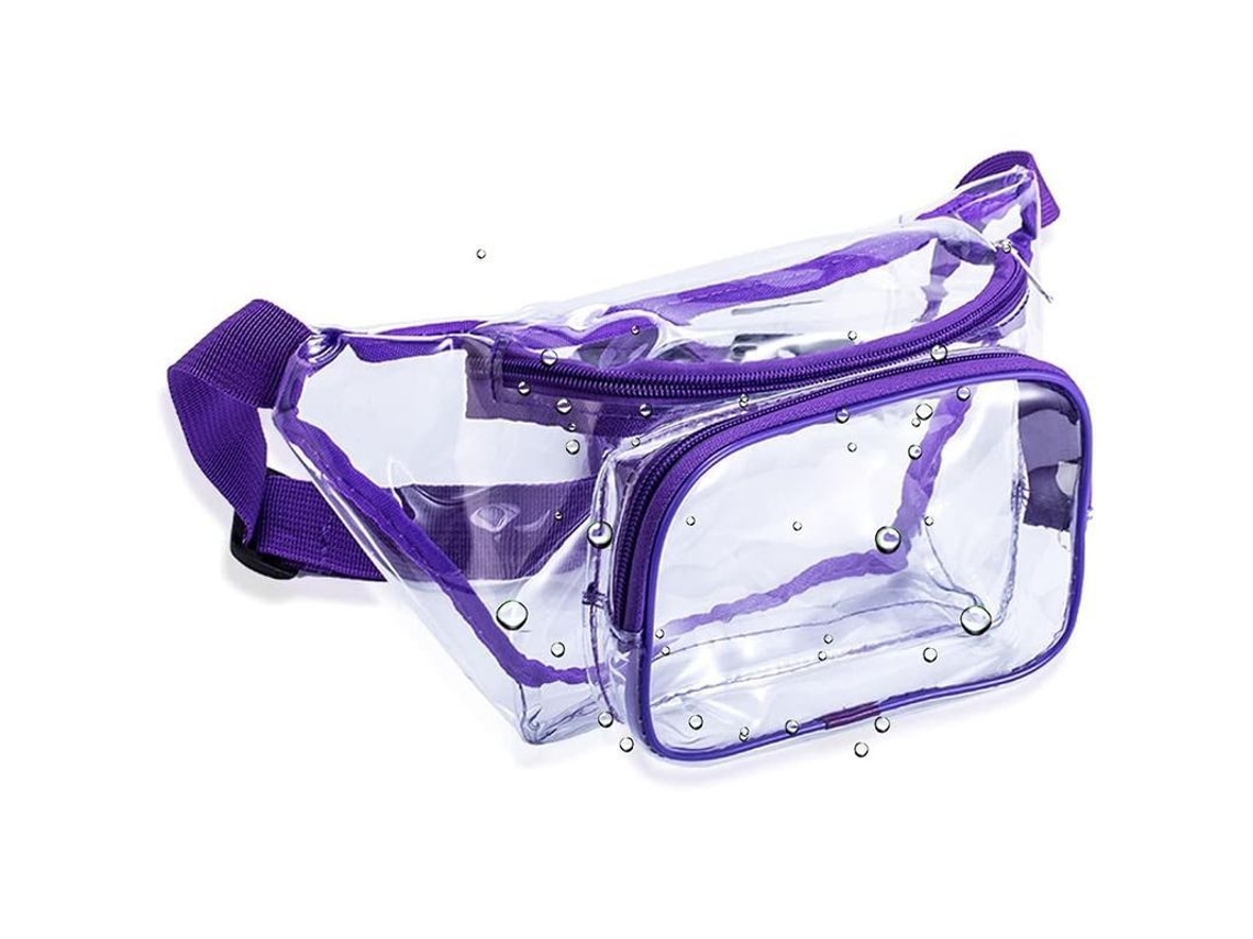 2026 mochila Lombar Transparente Morada Unisex, Design Elegante, Aprovada para Estádios, Resistente À Água, Ajustável, para Esportes e Eventos