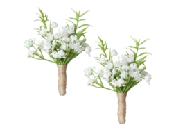 Bouquet de Noiva e Noivo com Ramo de Baby's Breath LAXISCREED