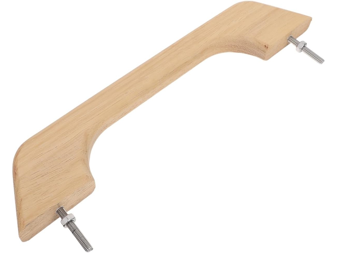 Puxador De Madeira Teca 30cm 12 Polegadas Para Armários Trailers E Barcos, Com Design Ergonômico E Fácil Instalação