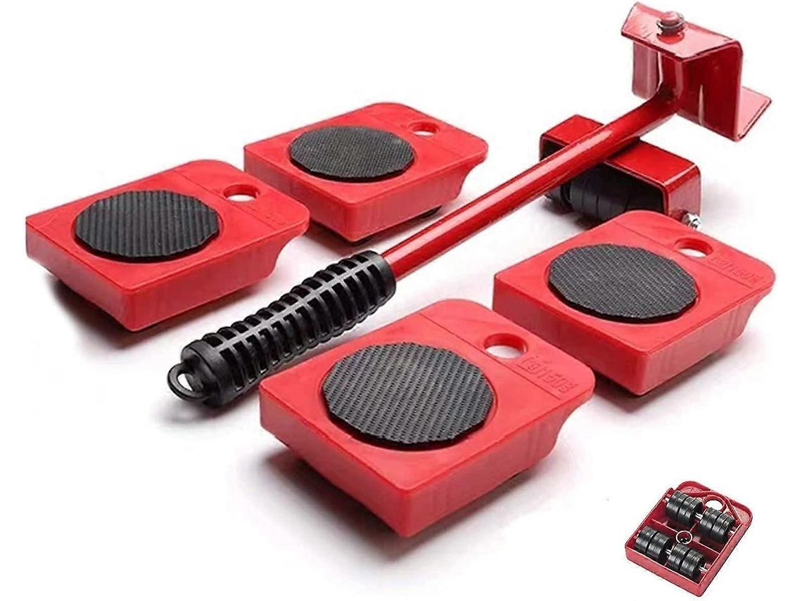 Kit De Transporte Com Rodas Móveis E Elevador Para Móveis Vermelho