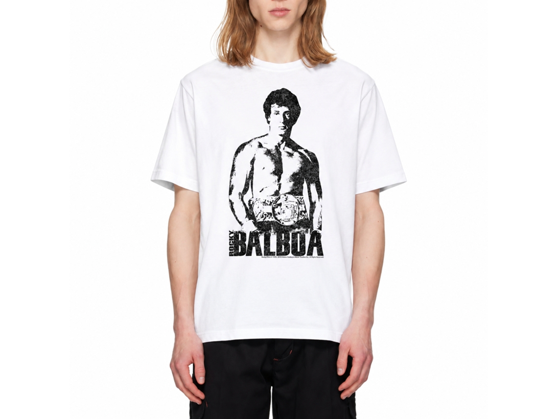 Rockinstone Rocky Movie Towering Over White Adult T-shirt Size:s