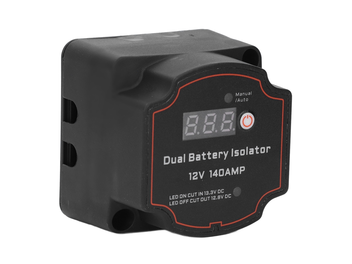 Kit de relé de carga dividida VSR 12V 140A com display LED para veículos e barcos