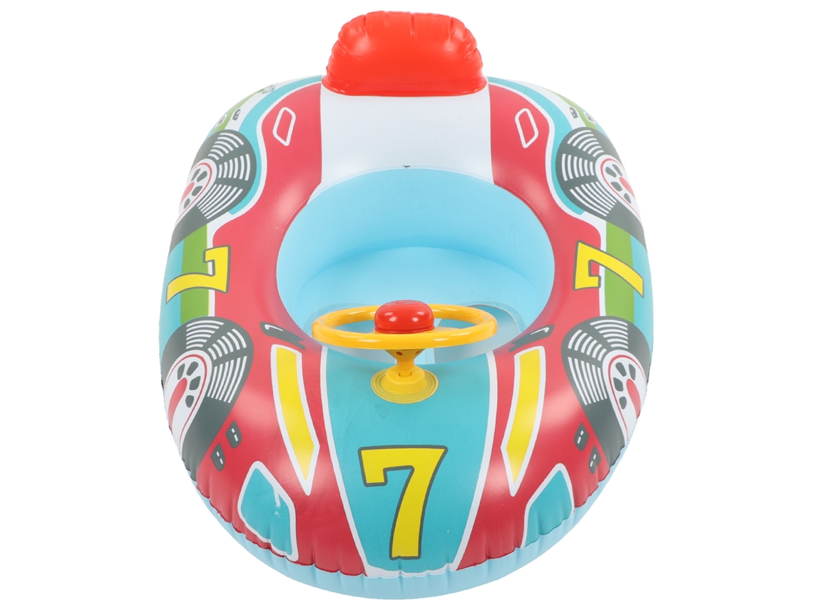 FLUTUADOR de piscina inflável com volante de iate, para bebê ou toddler, azul, verão