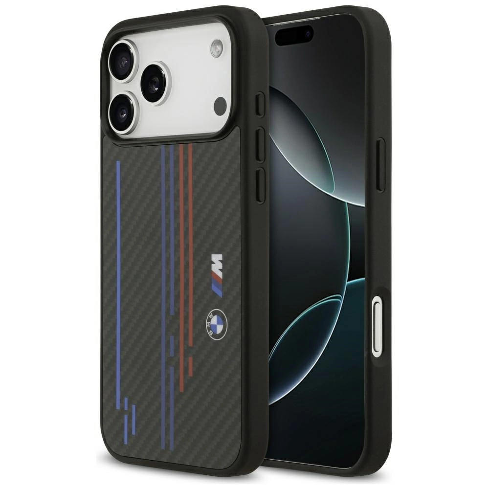 Capa Bmw M Com Linhas Em Kevlar Para Iphone 17 Pro Max, Magsafe, Alta Proteção.