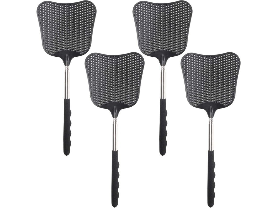 Conjunto de 4 mata moscas telescópicos, de plástico