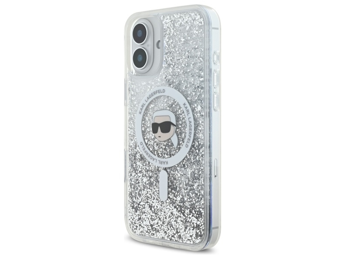 Capa para iPhone 16 Plus KARL LAGERFELD Pele Sintética Rígida Transparente