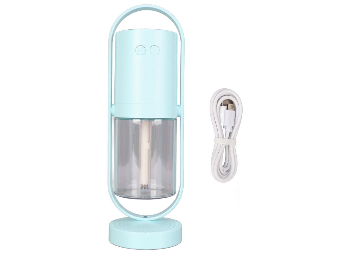 Humidificador portátil com LED, vapor frio, ultra silencioso, 200 ml, USB, para carro, bebé, viagens, azul céu | S/MARCA