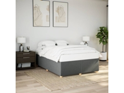 Vidaxl Estrutura De Cama Sem Colchão 160x200 Cm Tecido Cinzento-escuro