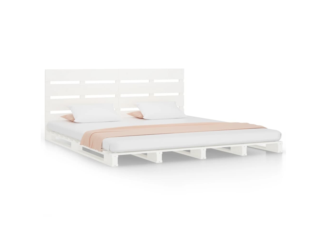 Bed Frame, Bed Frames Vidaxl Branco Madeira De Pinho (160 X 200 Cm)