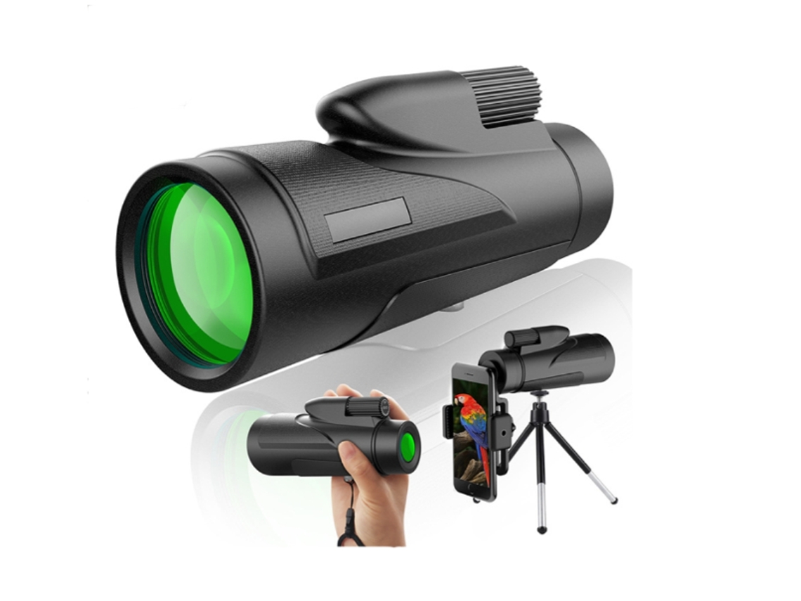 Monóculos 12x50 Hd Telescópio Monocular Com Tripé De Bolso, Prisma Óptico Completo À Prova Dágua, Telescópio De Foco Duplo Portátil Yizhood (preto)