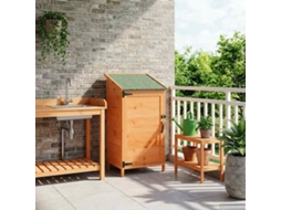 Vidaxl Galpão De Jardim Com Telhado Castanho 59 X 56 X 113,5 Cm