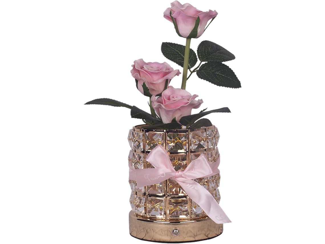 Luminária De Mesa Genérica Em Formato De Flor, Decorativa E Romântica, Com 3 Cores E Intensidade Ajustável.