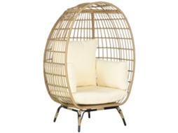 Poltrona Cesta Vime Cáqui 105x97x150cm Varanda