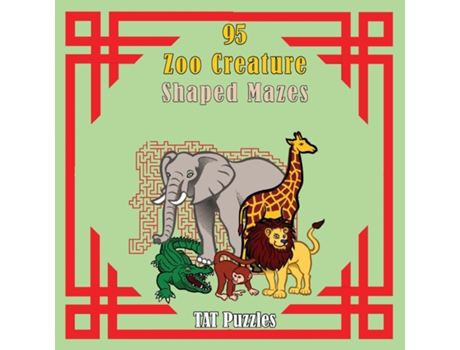 Livro 95 Zoo Creature Shaped Mazes de Tat Puzzles (Inglês)
