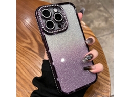 Capa De Tpu Para Iphone 16 Pro Max - Glitter Degradê De Diamante