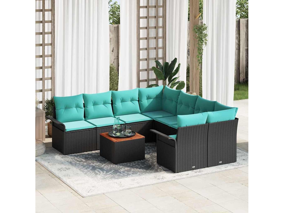 Vidaxl Conjunto De Sofá De Jardim 9 Unid. 8-número De Lugares