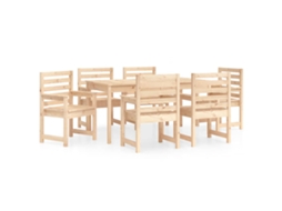 Conjunto de 7 Jantar para Jardim Madeira de Pinho Maciça MAISON EXCLUSIVE (90x200 cm)