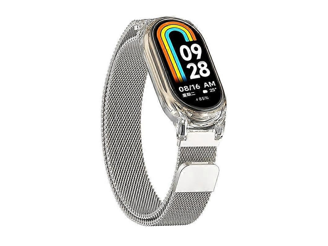 Pulseira De Relógio Milanesa Magnética Metálica Transparente Com Estojo De Policarbonato