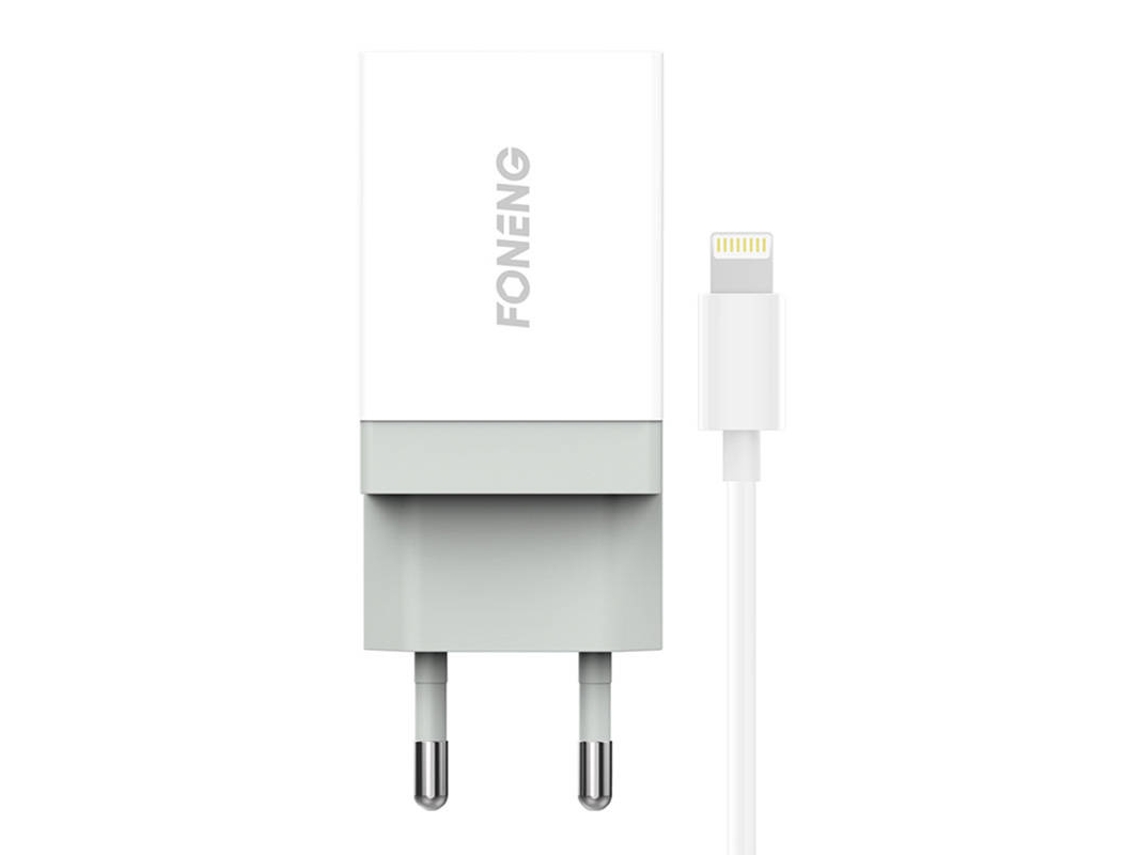 Carregador de Parede FONENG 10,5 W 1xUSB para iPhone e iPad com Cabo Lightning