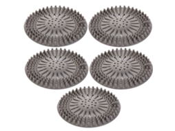 Conjunto De 5 Tampões De Silicone Para Ralo De Chuveiro E Pia, Cinza