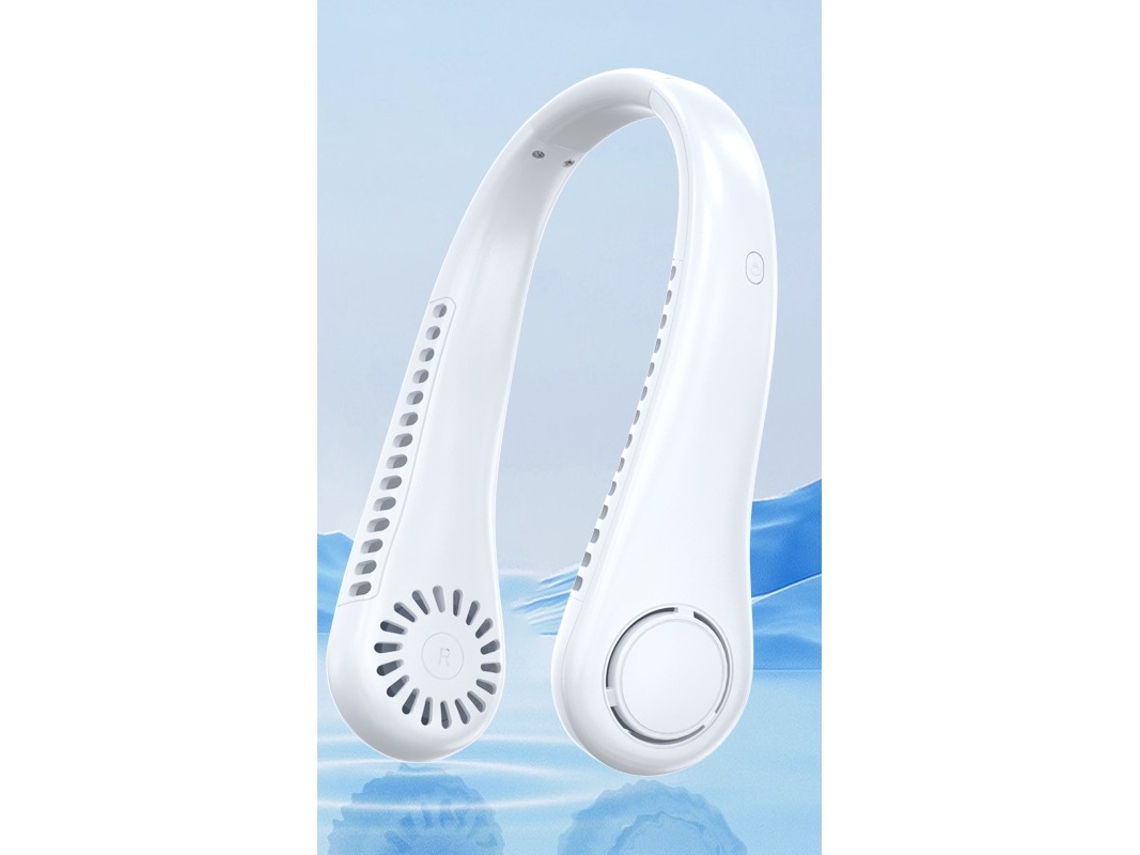 Ventilador Pescoço Mãos-livres 3 Vel 360° Branco