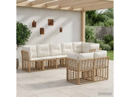 Vidaxl Conjunto De Sofás Para Exterior Natural Poliéster