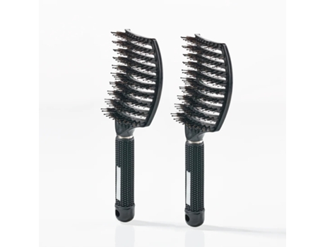 Escova de Remo Curva Escova de Cabelo com Cerdas de Javali X 2 YUAIA HAIRCARE