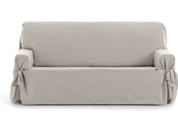 Capa de Sofá 3 Lugares EYSA Calma com Laços (110 x 230 x 70 cm - Algodão e Poliéster - Beige)