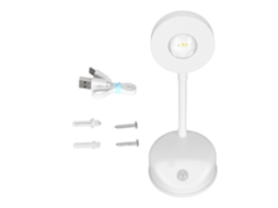 Rebe-lâmpada De Parede Led Com Sensor De Movimento Recarregável Regulável 3 Temperaturas De Cor Para Quadros Branco