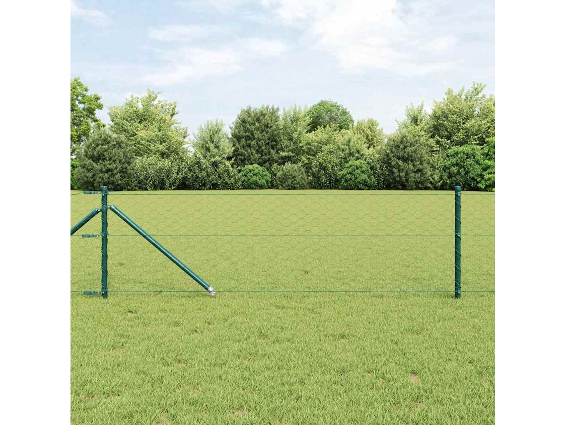 Vidaxl Cerca Hexagonal Com Poste 50 X 0,8 M Aço Revestido De Pvc Verde